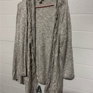 CJ Banks Light Gray Cardigan Sweater